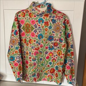Source Unknown Multicolor Floral Turtleneck Sweater